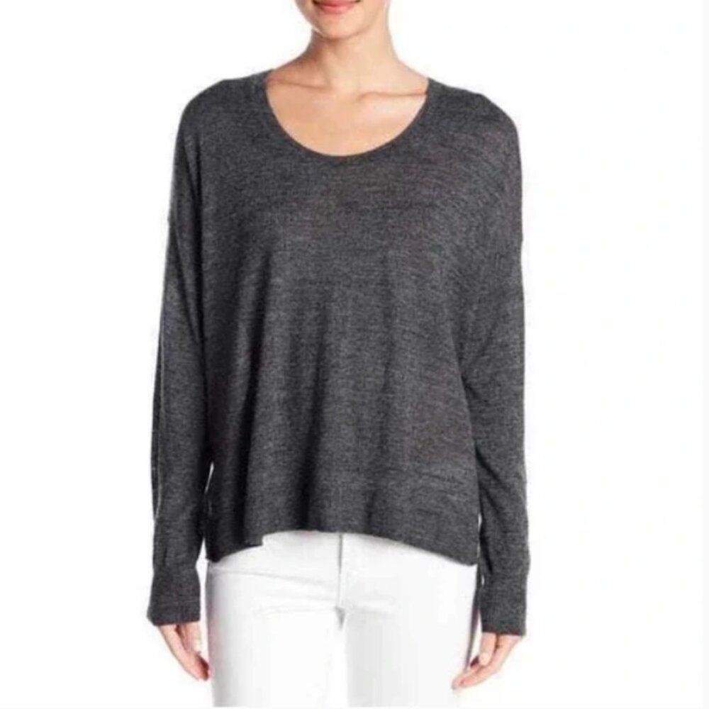 Madewell Southstar wool blend sweater‎ gray relaxed fit scoop neck medium